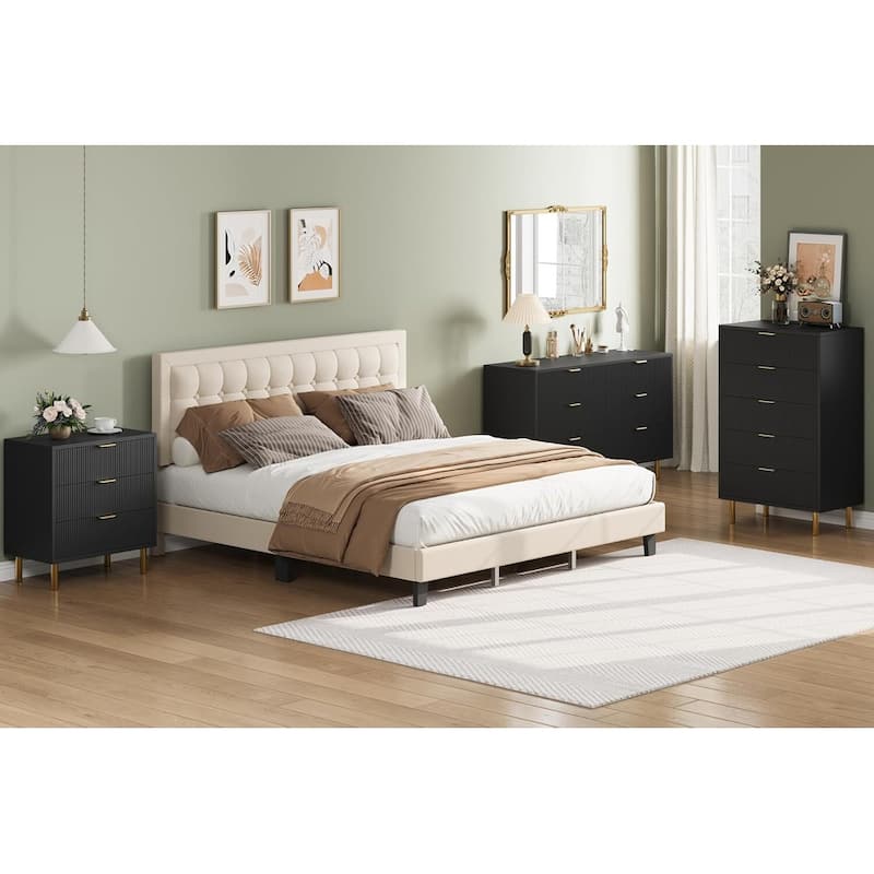 IDEALHOUSE Black 3 Drawer Dresser