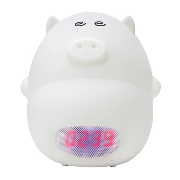 LED Color Changing Oinking Pig Digital Alarm Clock - Cute Battery
