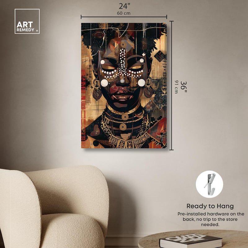 In Golden Accents Canvas by Art Remedy, Gallery Wrapped