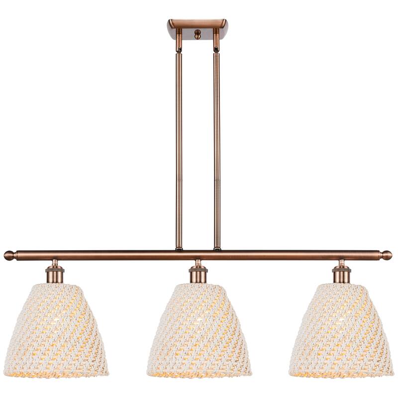 Innovations Lighting Endless Possibilities Ballston - Bristol Natural - 3 Light 36" Stem Hung Island Light - Antique Copper