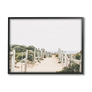 Stupell Sandy Beach Boardwalk Landscape Framed Giclee Art by Krista ...