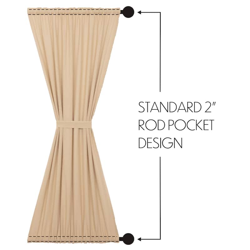 Farmhouse Curtains VHC Cotton Burlap Door Panel Rod Pocket Solid Color - Door Panel 72x40 - Door Panel 72x40