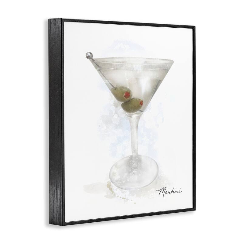 Stupell Soft Muted Martini Framed Giclee Art Design By Matthew Piotrowicz