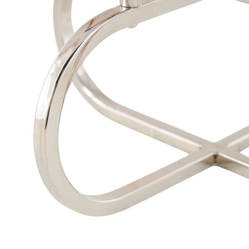 Stainless Steel Metal Geometric Overlapping Oval Candelabra - Silver - CosmoLiving by Cosmopolitan