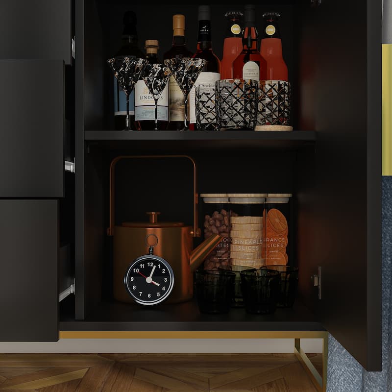 47.2"W x 29.3"H Sideboard Serving Buffet Storage Cabinet Cupboard