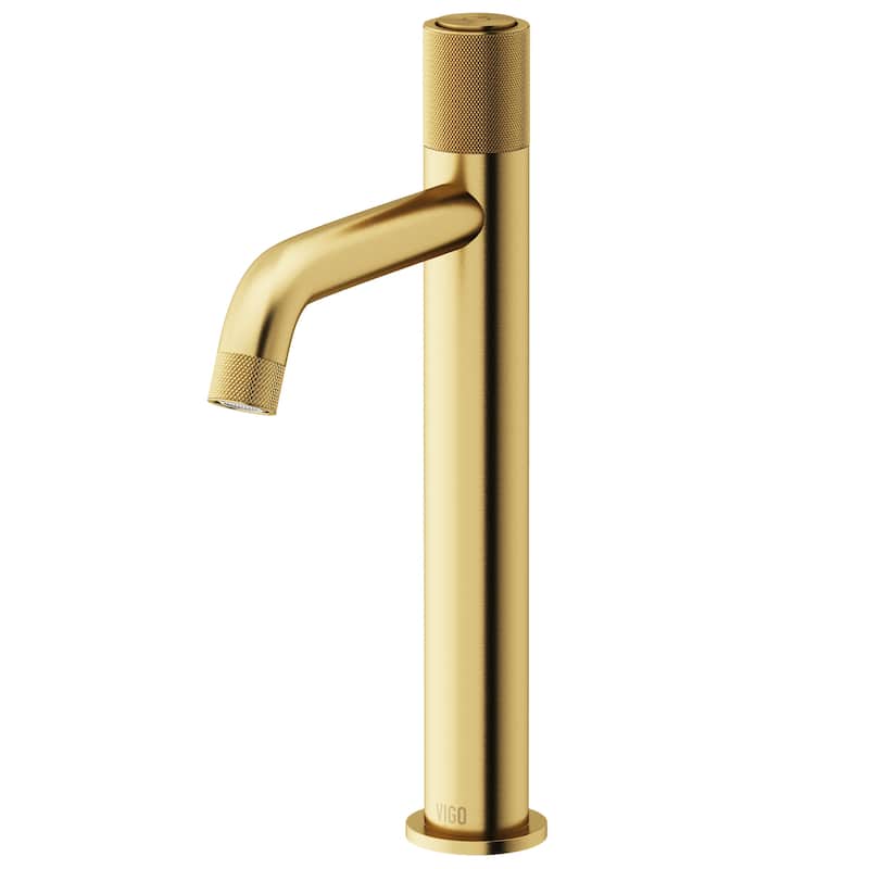 VIGO Apollo 12" H Single Handle Single Hole Bathroom Vessel Faucet - Matte Brushed Gold