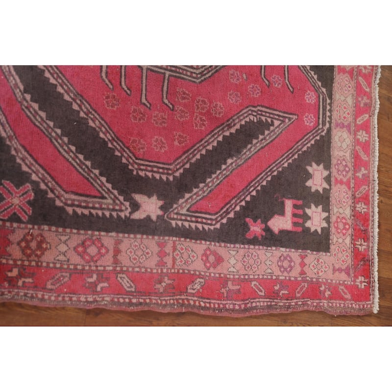 Over-Dyed Meshkin Persian Vintage Area Rug Handmade Wool Carpet - 5'2"x 9'4"