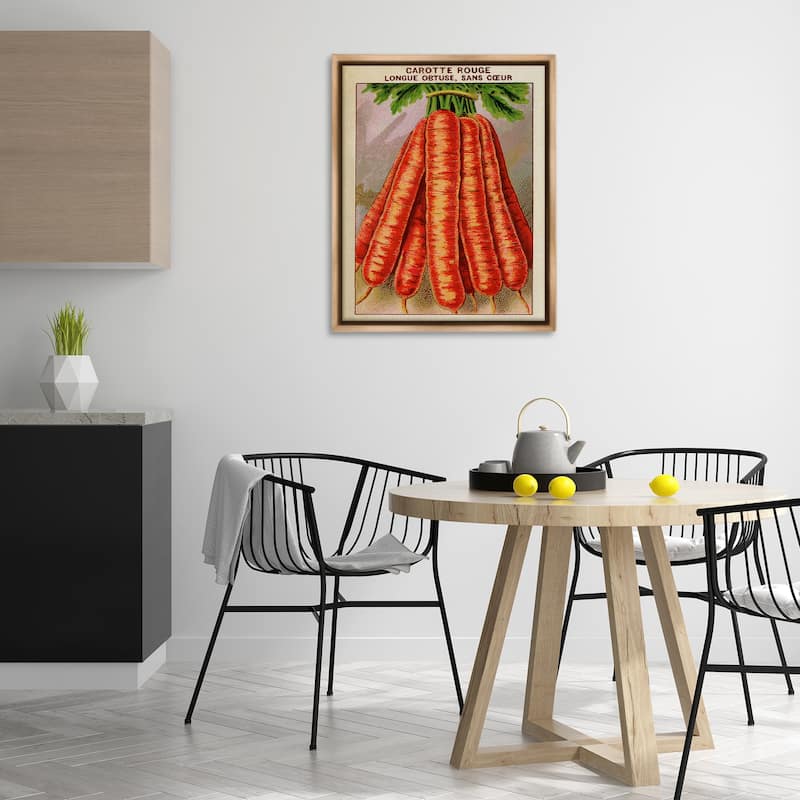 Stupell Country Vintage Carrots Framed Floater Canvas Wall Art Design By Lil' Rue