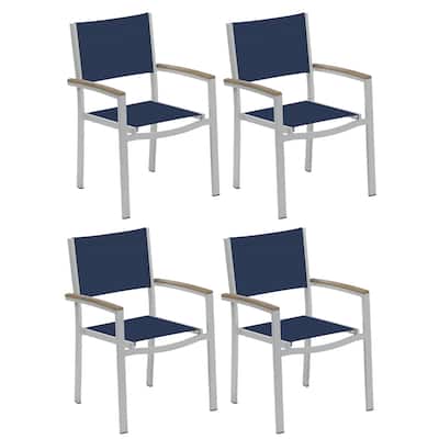Travira Sling Seat Armchair with Tekwood Vintage Armcaps (Set of 4)