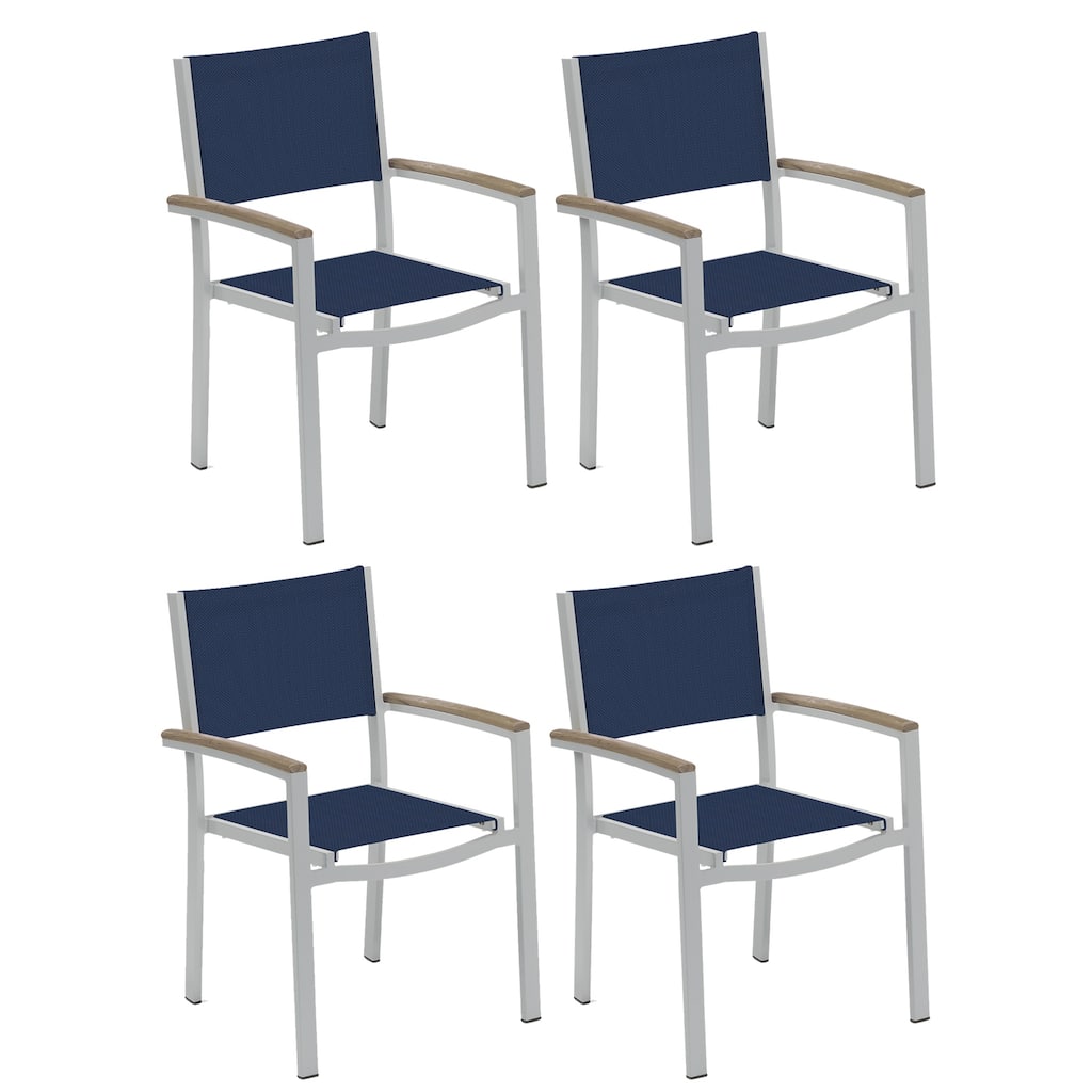 Travira Sling Seat Armchair with Tekwood Vintage Armcaps (Set of 4)