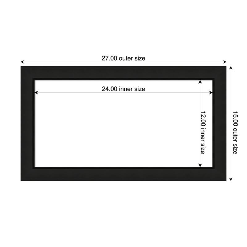 Amanti Art Midnight Black Narrow Framed Dry Erase Magnetic Board - 27 x 15 in