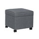 preview thumbnail 53 of 149, Adeco Square Storage Ottoman 17 inch Footstool