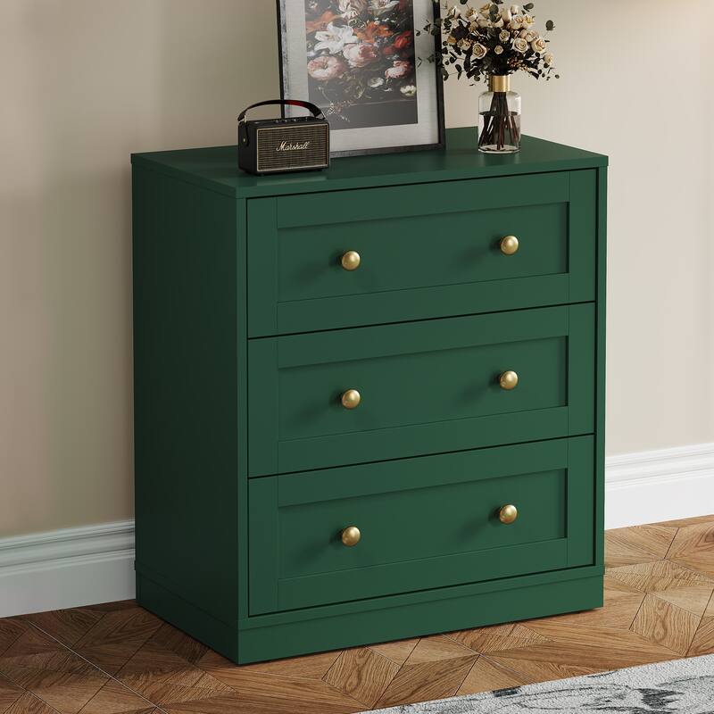 Modern Night Stand Set of 2 with 3 Drawers