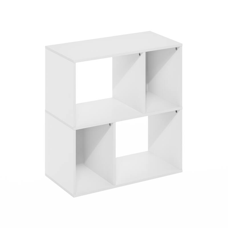 24.72 in. Tall White Wood 4-Shelf Bookcase