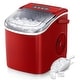 preview thumbnail 1 of 6, Ice Makers Countertop, Portable Ice Maker Machine with Handle, Self-Cleaning Ice Maker, for Home/Office/Kitchen Red