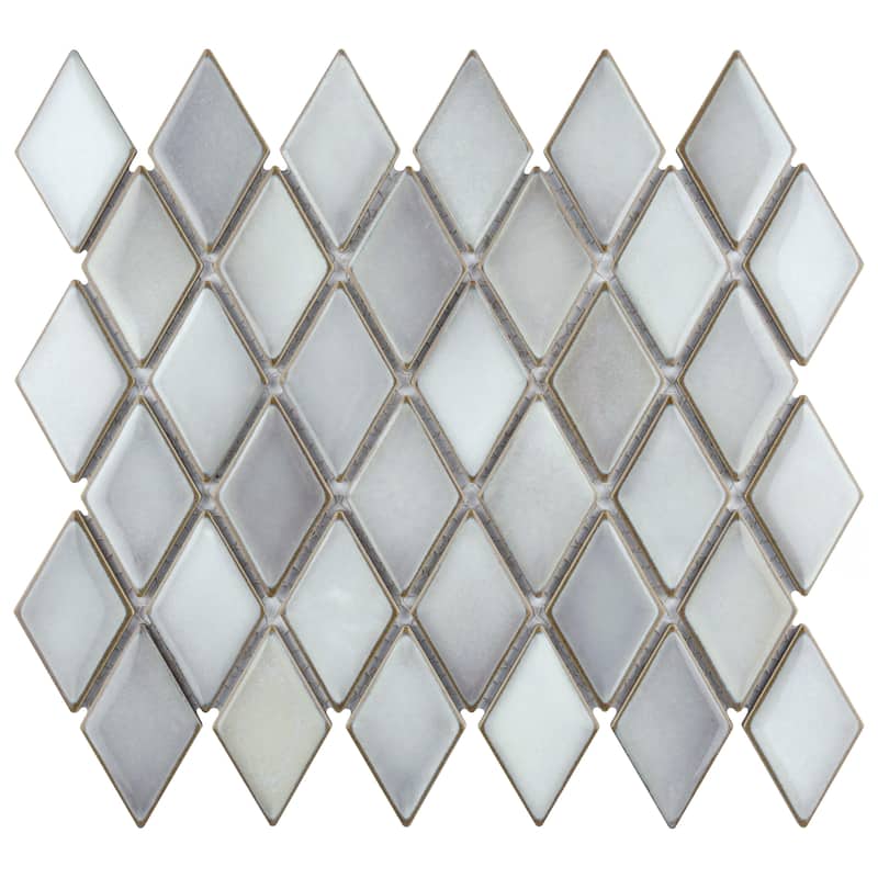 Merola Tile Hudson Kite Grey Eye 10-1/8" x 11-3/4" Porcelain Mosaic Floor and Wall Tile