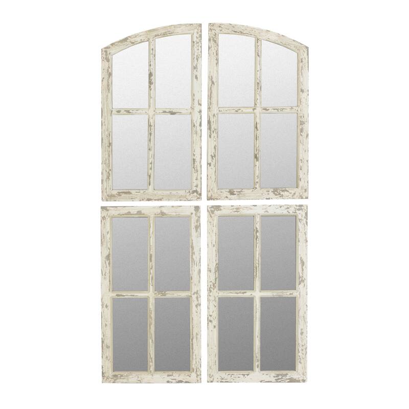 Raelynn Arch Window Pane Mirrors (Set of 4)