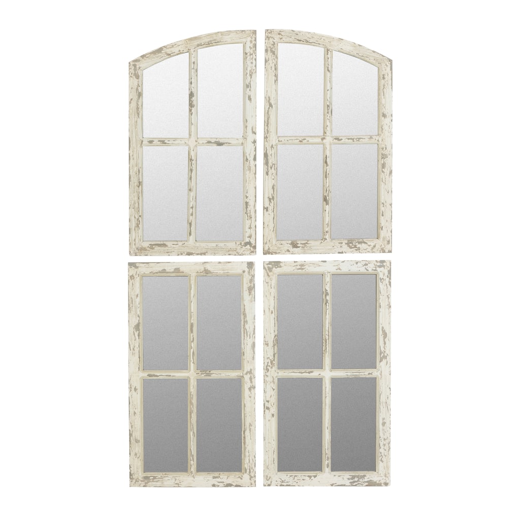 Raelynn Arch Window Pane Mirrors (Set of 4)