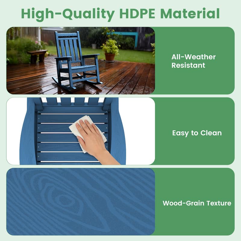 Modern High-Back Rocking Adirondack Chair All Weather