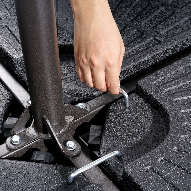 Javlergo 3-in-1 Heavy Duty Umbrella Base Stackable Sand & Water Fillable Patio Weights Portable HDPE Stand for Outdoor Umbrellas