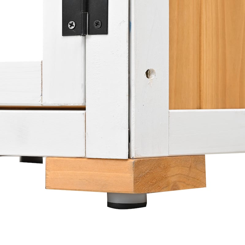 Roomfitters 63" Garden Wood Storage Cabinet with Waterproof Roof and Lockable Door