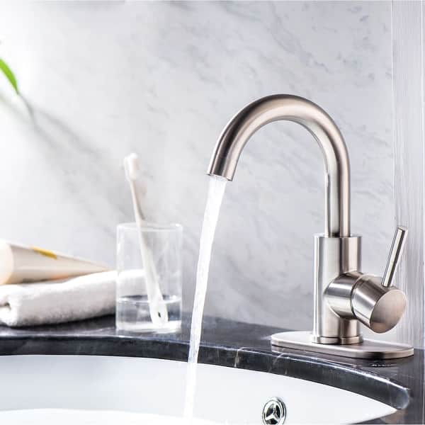 slide 2 of 8, Brushed Nickel Centerset Bathroom Faucet