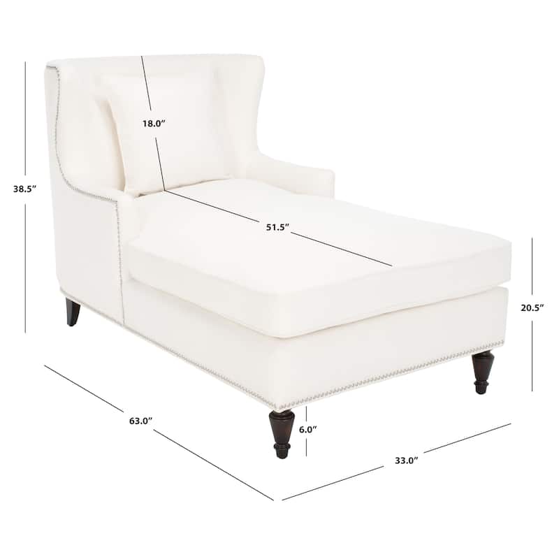 SAFAVIEH Couture Salbjorg Upholstered Chaise Lounger - 33 In W x 63 In D x 38.5 In H - 33Wx63Dx39H