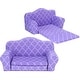 preview thumbnail 5 of 3, Sophia's - 18" Doll - Print Pull Out Sofa Double Bed - Purple