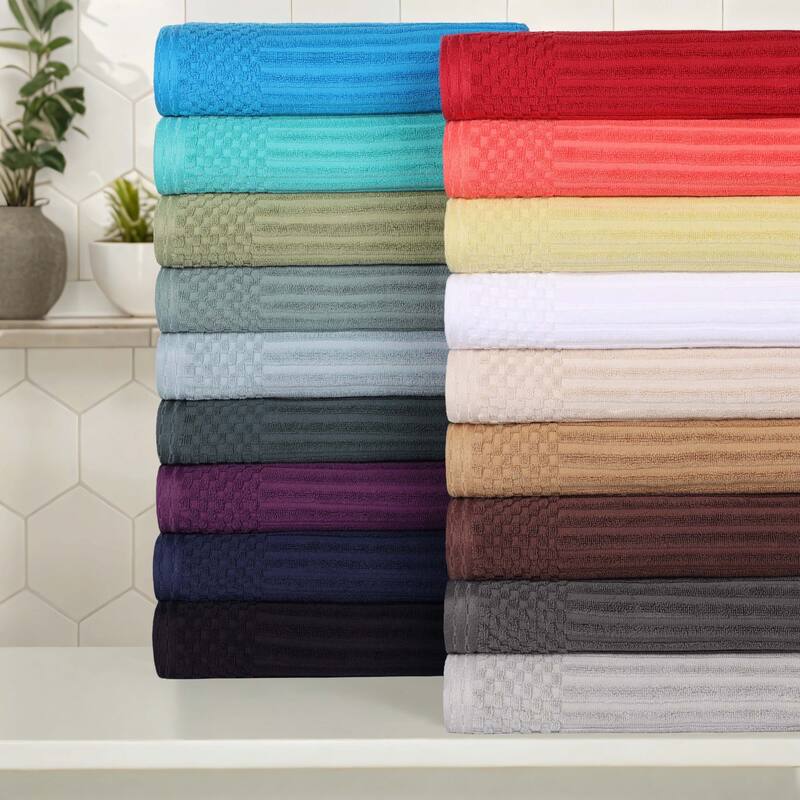 Superior Ribbed Cotton Absorbent Heavyweight Bath Towel Set