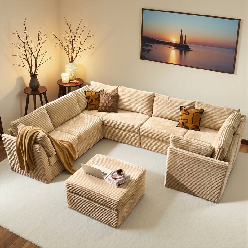 OVIOS Elegant L-Shaped Sofa