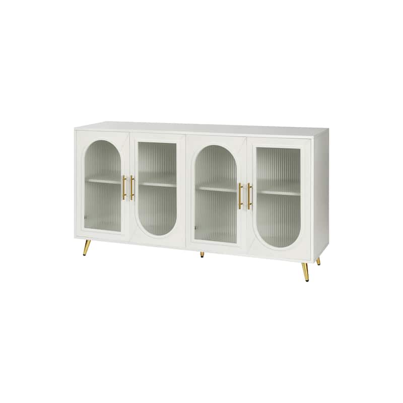 Wood TV Stand with Storage Cabinet