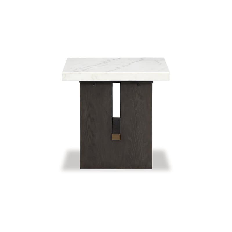 Signature Design by Ashley Burkhaus White / Dark Brown Rectangular End Table - 26"W x 24"D x 23"H