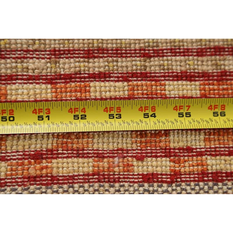 Striped Gabbeh Kashkoli Oriental Wool Area Rug Handmade Foyer Carpet - 3'3" x 4'9"
