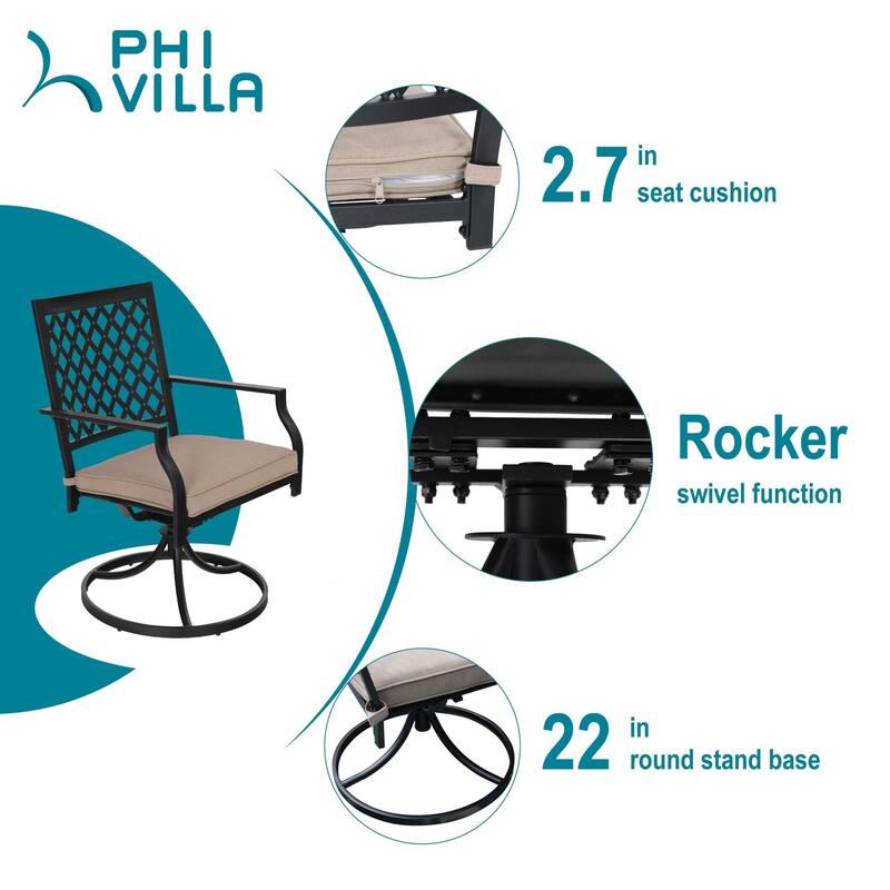 Claribelle Swivel Patio Rocker Dining Chair (Set of 2) by Havenside Home
