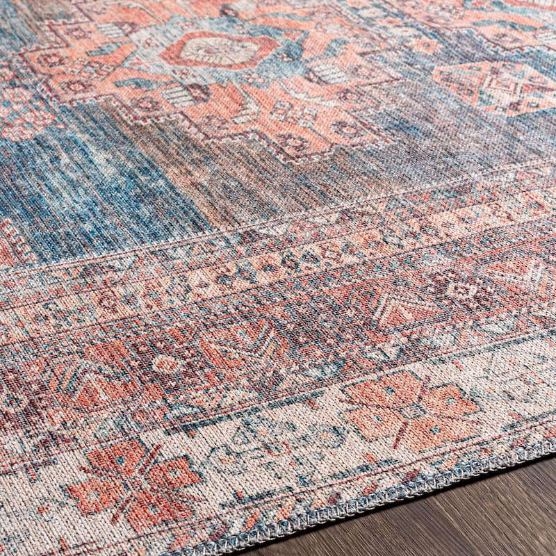 Livabliss Traditional Colin Medallion Washable Area Rug