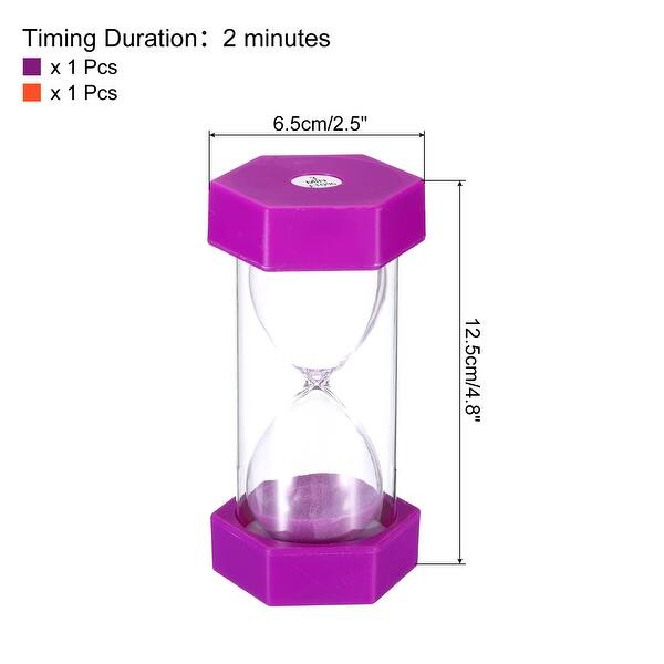 3 Min Sand Timer, 1 Set(2pcs)Small Sandy Clock, Sand Glass Purple ...