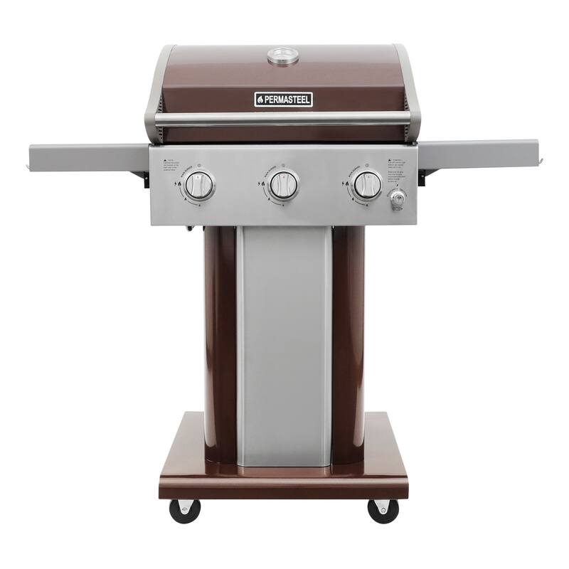 Permasteel 3 burner grill with folding side shelves Bed Bath & Beyond