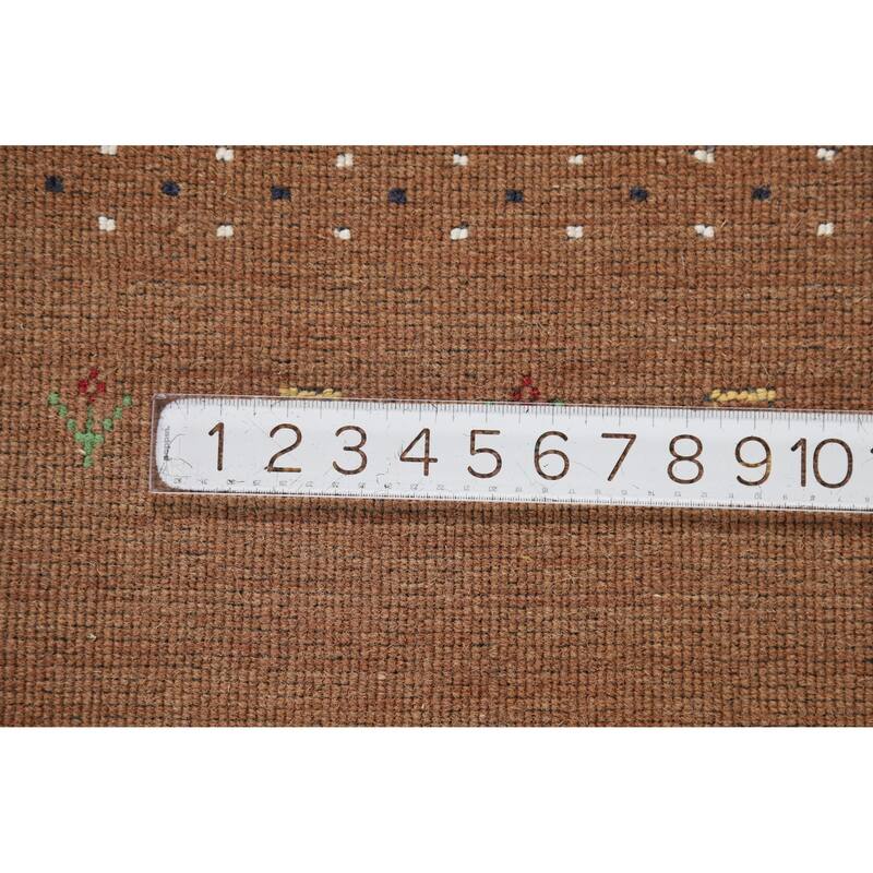 Hand Knotted Oriental 100% Wool Carpet Tribal Tribal Brown Gabbeh Area Rug - 5' 9'' X 4' 1''