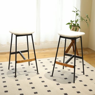 2PCS 29"Counter Height Bar Stools With Metal