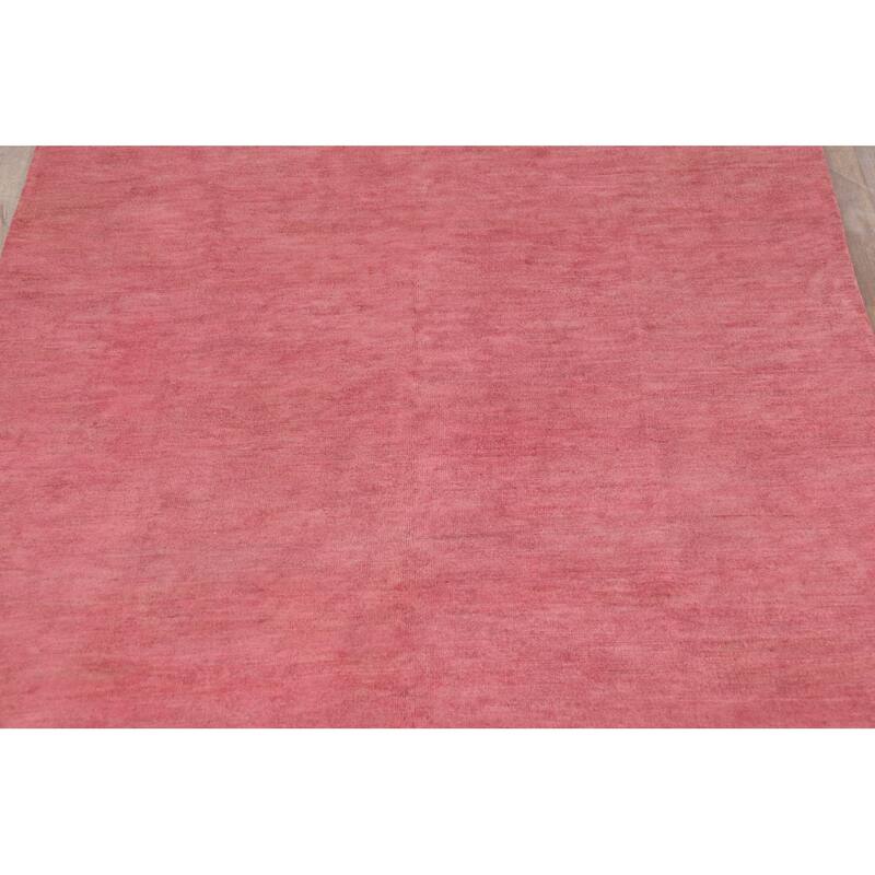 Modern Pink Gabbeh Oriental Area Rug Handmade Wool Carpet - 6'4" x 9'3"