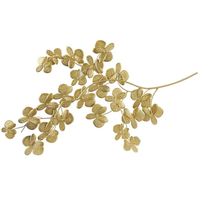 Metal Floral Orchid Home Wall Decor with Stem - Black or Gold - CosmoLiving by Cosmopolitan
