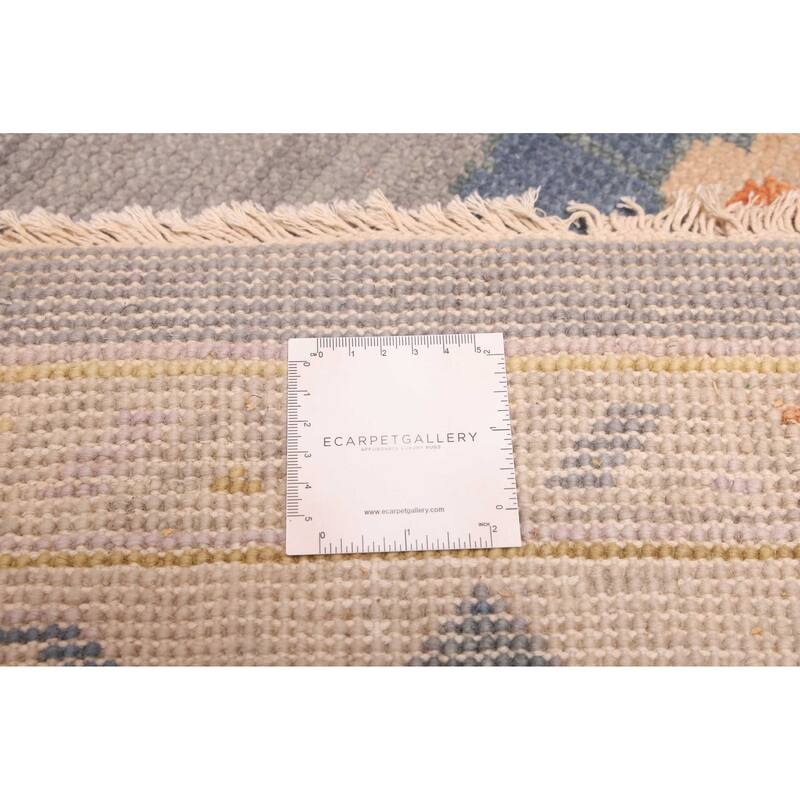 ECARPETGALLERY Hand-knotted Modern Oushak Dark Grey Wool Rug - 7'10 x 9'9