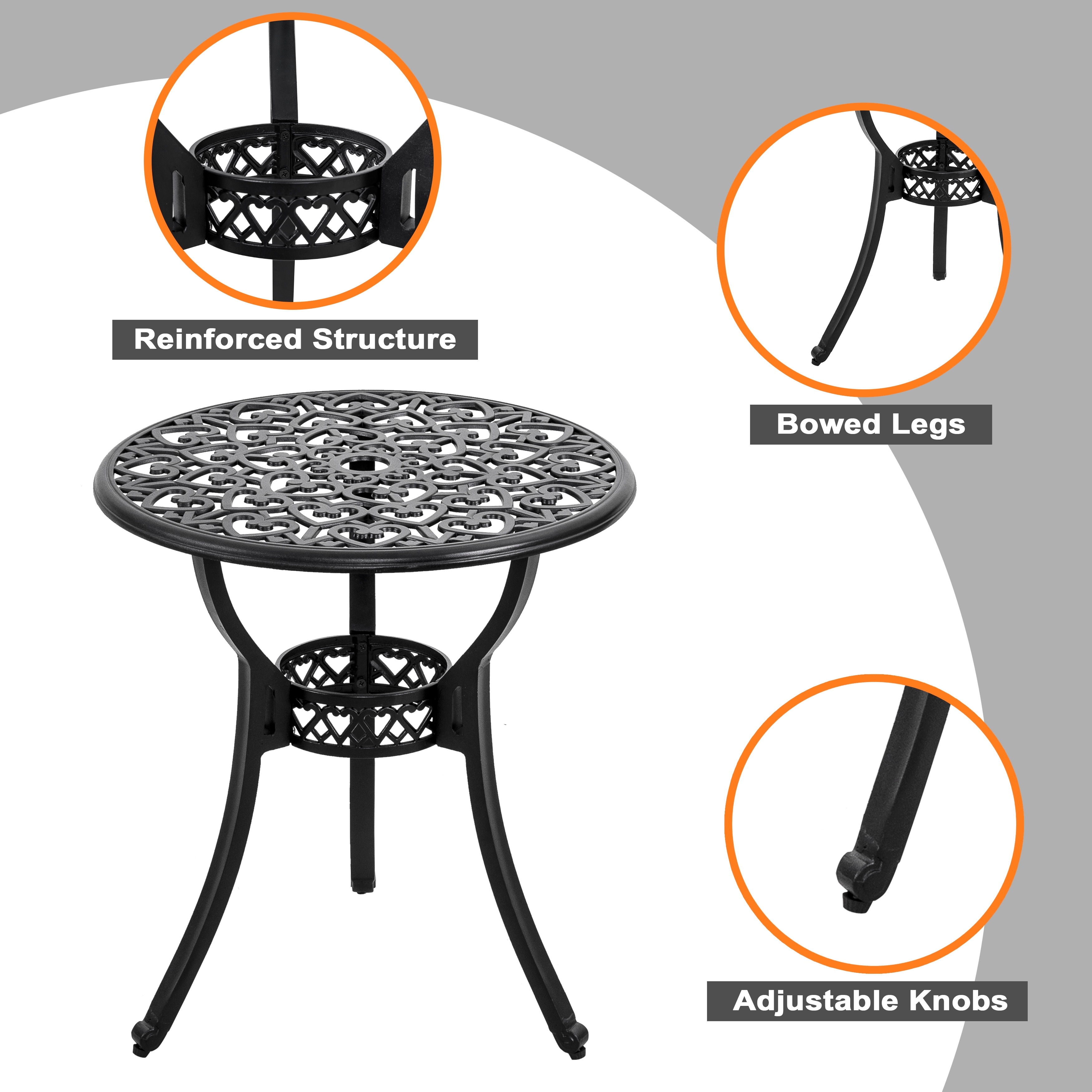 Nuu garden outdoor 3 piece on sale cast aluminum patio bistro set