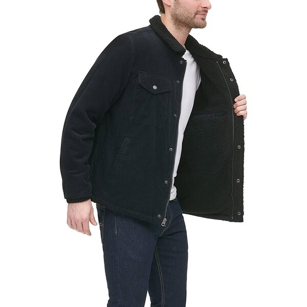 levi's black corduroy sherpa trucker jacket