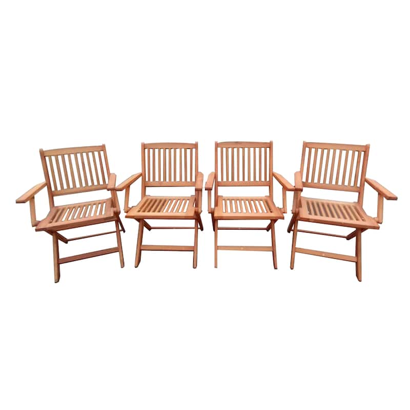 Teak Outdoor Folding Chairs Set of 4 Reading Chair Accent Chair Coffee Chair Reception Chair Side Chair - Teak