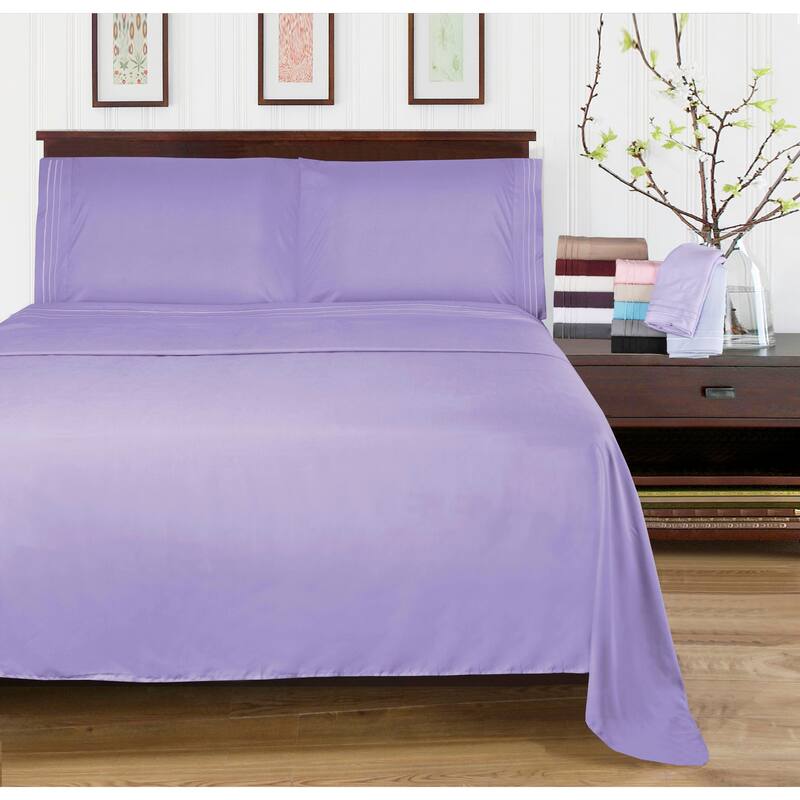 Superior Wrinkle-resistant Embroidered Microfiber Deep Sheet Set