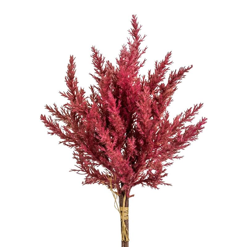 Artificial Pampas Grass Floral Bundle Spray - 14" - Rose Red