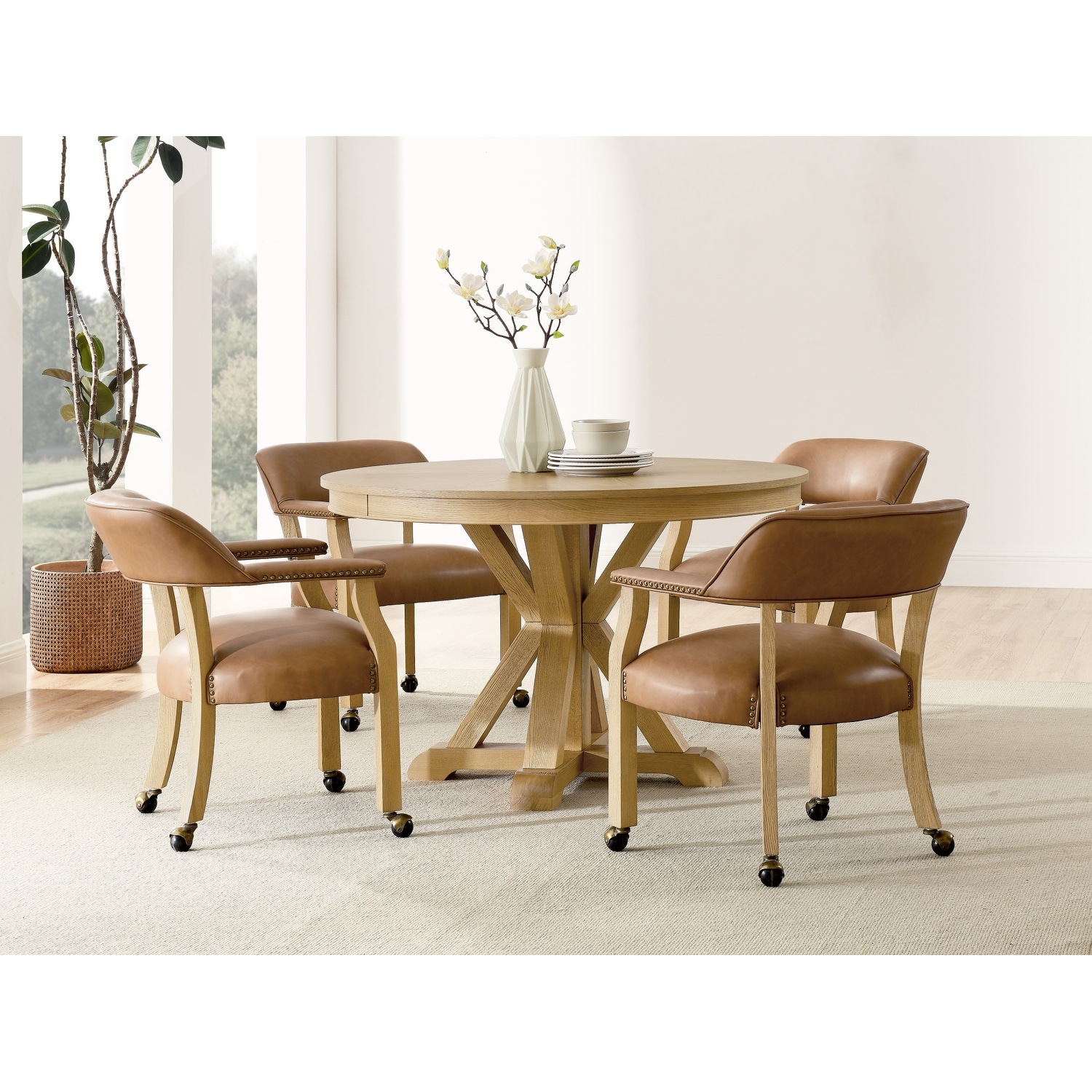 Steve Silver Rylie 5PC Dining Set Natural Finish