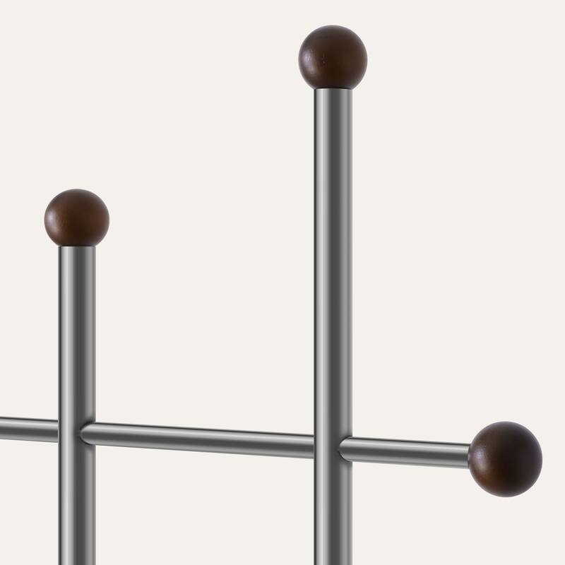 Metal Freestanding Coat Rack with Heavy Duty Marble Base - 70"H x 19.7"W (top) × 17.7"(base) x 9.8"D