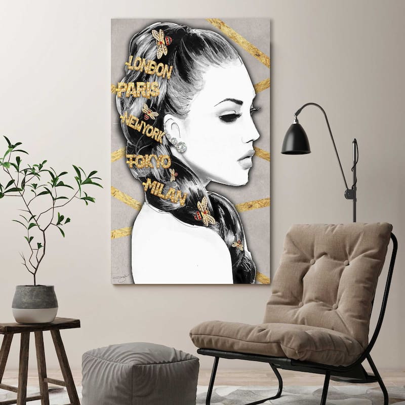 "Gold Hair Clips" by Jodi Print on Canvas